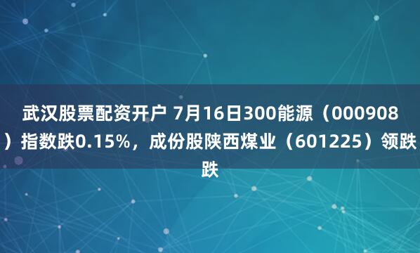武汉股票配资开户 7月16日300能源（000908）指数跌0.15%，成份股陕西煤业（601225）领跌