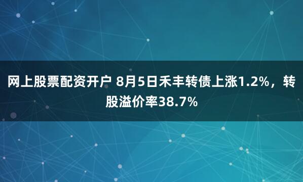 网上股票配资开户 8月5日禾丰转债上涨1.2%，转股溢价率38.7%