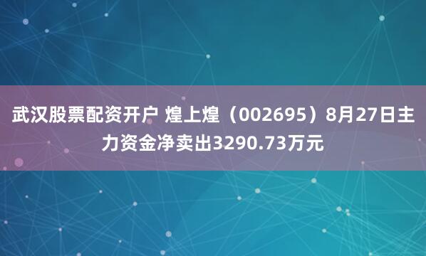 武汉股票配资开户 煌上煌（002695）8月27日主力资金净卖出3290.73万元
