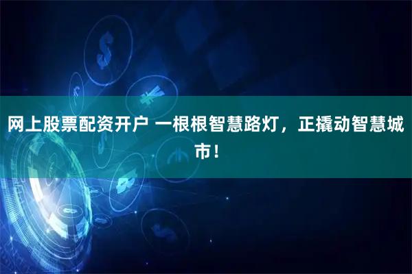 网上股票配资开户 一根根智慧路灯，正撬动智慧城市！